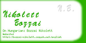 nikolett bozzai business card